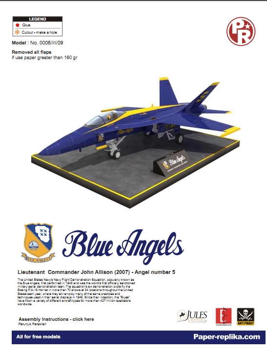 (zhn)C(j)ģ.Boeing.F.Aһ18.Blue.Angels.Papercraft