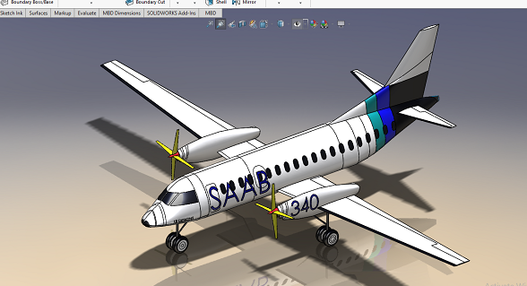 SAAB_340u݆wCģ3DD Solidworks2020