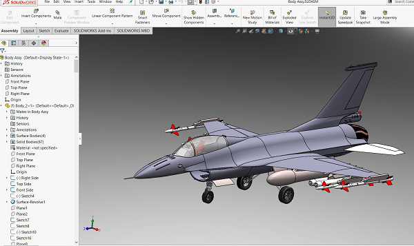 F-16 Design F16(zhn)C(j)ģ3DD SolidworksO(sh)Ӌ(j)