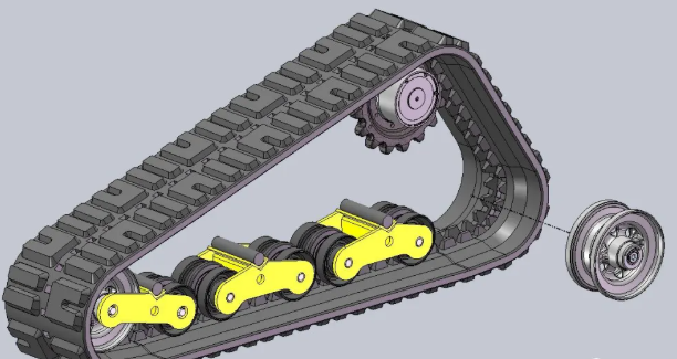 skidsteer trackĎ݆Y(ji)(gu)3D(sh)ģD SolidworksO(sh)Ӌ(j) x_t