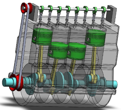 4-cylinder-engineĸװlәCʾY3DģD SolidworksOӋ
