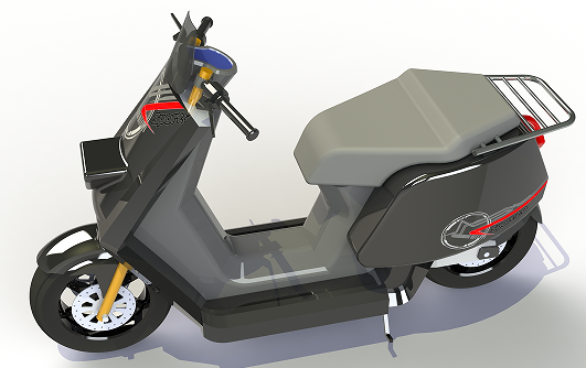 scooter-motorcycle̤܇늄(dng)Ħ܇3D(sh)ģD SolidworksO(sh)Ӌ(j)