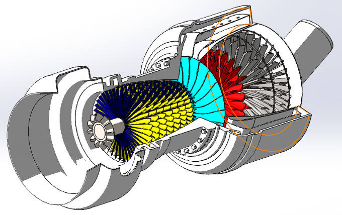 Jet Gas Turbineʽȼ݆C׽Y3DD SolidworksOӋ