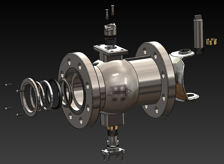 Segmented Ball valveyY(ji)(gu)3DD SolidworksO(sh)Ӌ