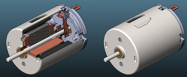 DC motor 8-12Vֱ늙C(j)3D(sh)ģD SolidworksO(sh)Ӌ