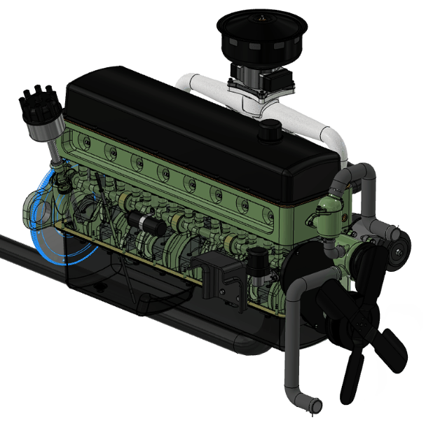Straight Eight Engineֱ˰l(f)(dng)C(j)ģ3DD INVENTORO(sh)Ӌ(j) STEPʽ