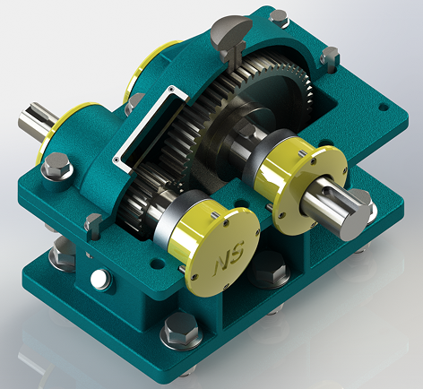 Single stage reduction gearboxμpX݆3DD SolidworksO(sh)Ӌ(j)
