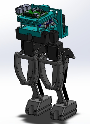 Bipedal RobotpC˽Y(ji)(gu)3D(sh)ģD SolidworksO(sh)Ӌ STEP
