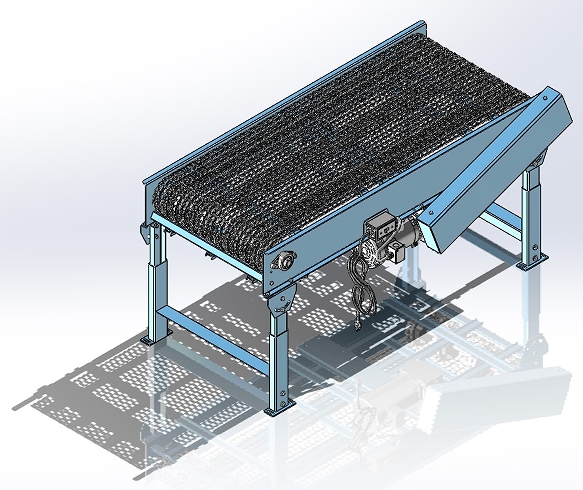 Steel Mesh Belt Conveyor䓽zW(wng)ʽݔ͙C(j)3D(sh)ģD SolidworksO(sh)Ӌ(j)